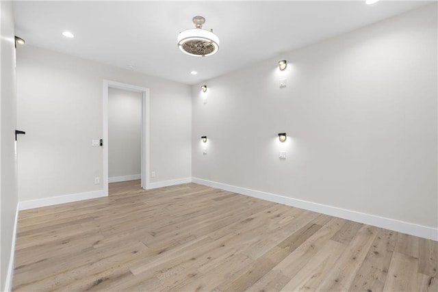 empty room with light wood-type flooring