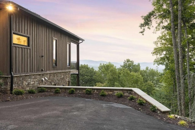 view of property exterior at dusk