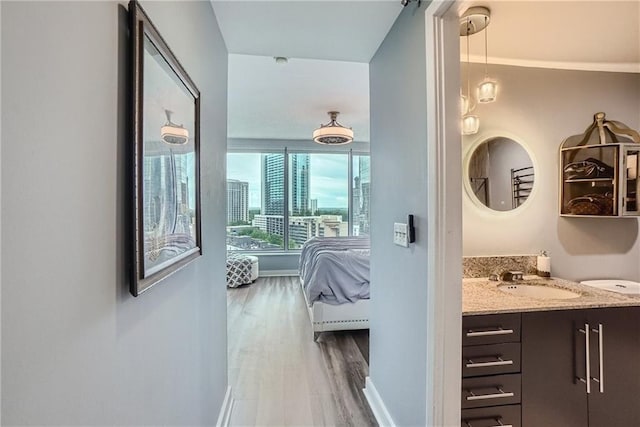3338 Peachtree Rd NE Unit 1507, Atlanta, GA 30326 - bathroom with wood finished floors and vanity