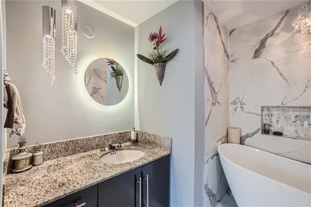 3338 Peachtree Rd NE Unit 1507, Atlanta, GA 30326 - full bath featuring a freestanding bath and vanity