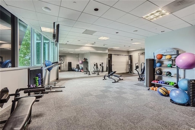 3338 Peachtree Rd NE Unit 1507, Atlanta, GA 30326 - gym featuring carpet floors and baseboards
