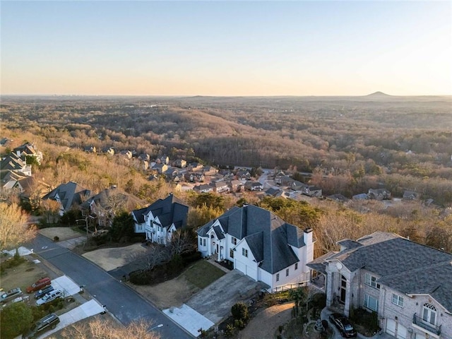 aerial view with a residential view