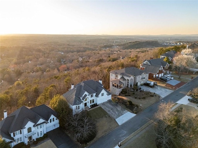 drone / aerial view with a residential view