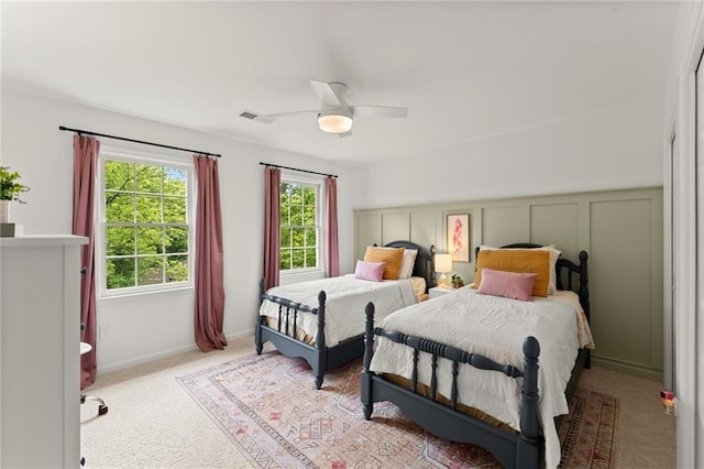 4433 Windsor Oaks Cir, Marietta, GA 30066 - bedroom with carpet floors, a ceiling fan, and baseboards