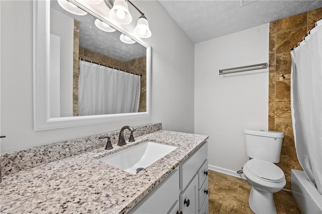 2858 Spring Villa Ln SE, Smyrna, GA 30080 - full bathroom with vanity, a textured ceiling, toilet, and baseboards