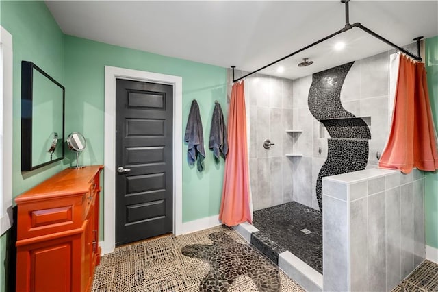 bathroom featuring walk in shower