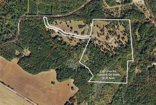 516 Turner Rd, Concord, GA 30206 - map / location featuring property boundaries highlighted