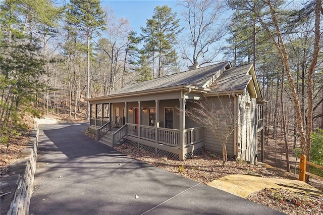 view of front of home with a porch