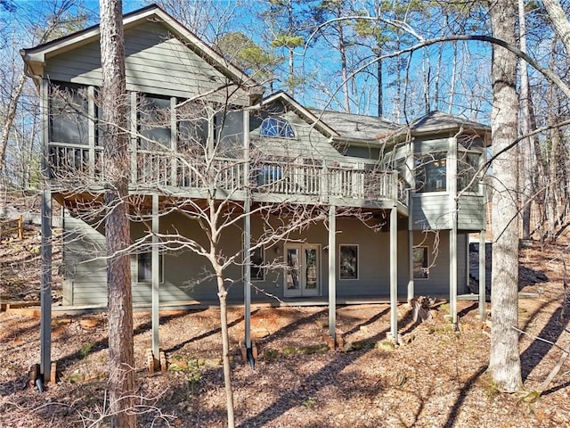 rear view of house with a deck