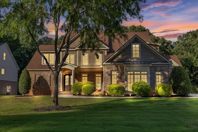9145 Greenway Ct, Gainesville, GA 30506 - view of front of home with a yard and brick siding