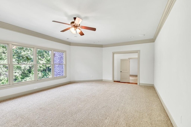 9145 Greenway Ct, Gainesville, GA 30506 - spare room with carpet, crown molding, a ceiling fan, and baseboards