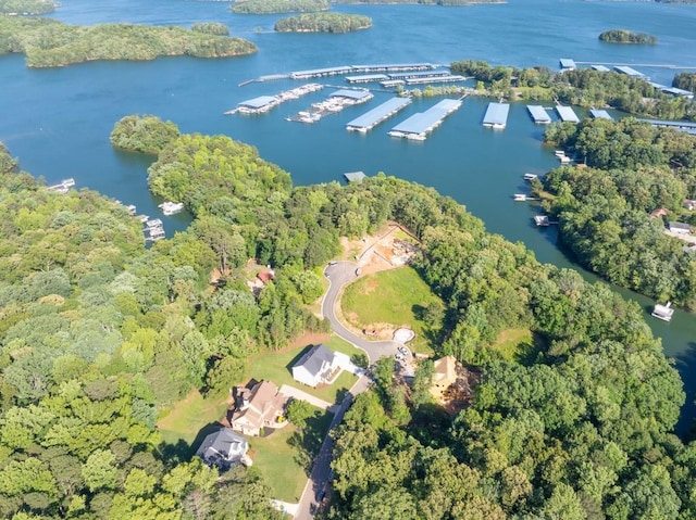 9145 Greenway Ct, Gainesville, GA 30506 - aerial overview of property's location with a large body of water and a heavily wooded area
