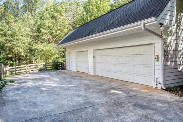 view of garage