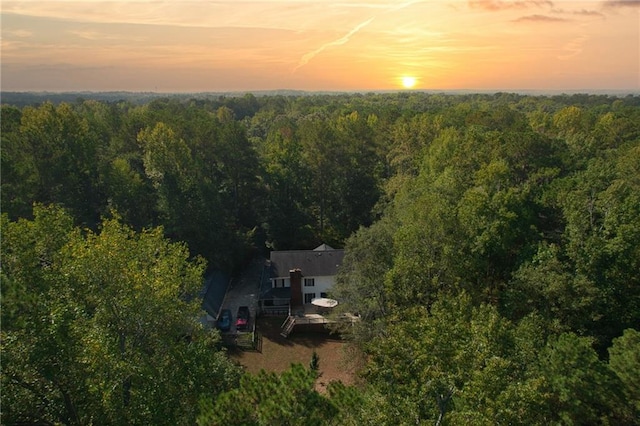 view of aerial view at dusk