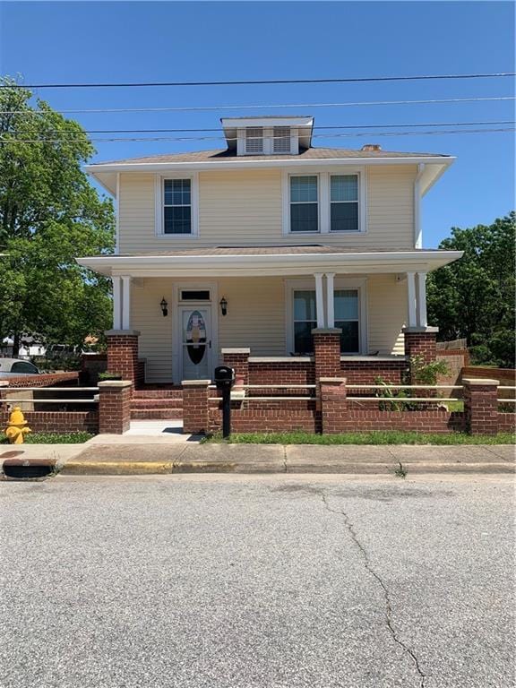 view of front of home with central air condition unit