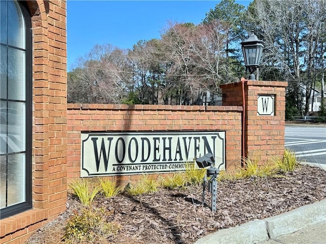 view of community sign