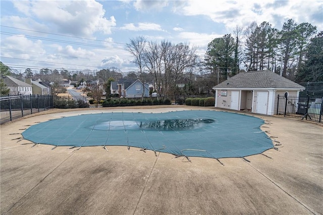 view of pool featuring a patio