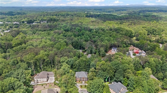 view of property location with a heavily wooded area