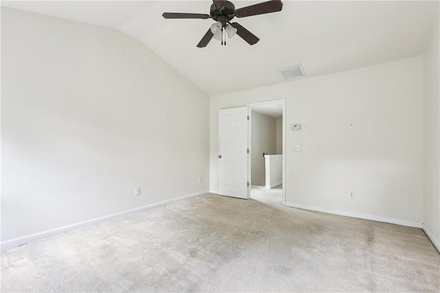 626 Pecan Knoll Dr Unit 13, Marietta, GA 30008 - spare room with light carpet, lofted ceiling, and a ceiling fan