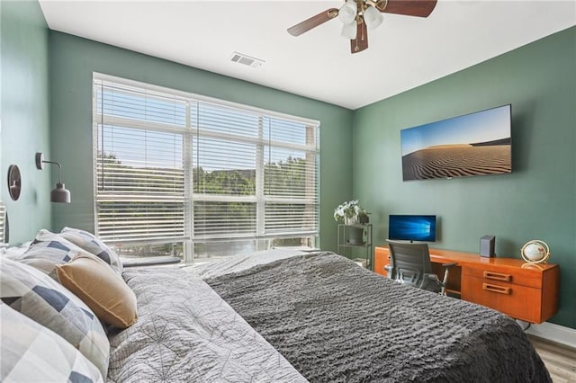 840 United Ave SE Unit 205, Atlanta, GA 30312 - bedroom with wood finished floors and a ceiling fan
