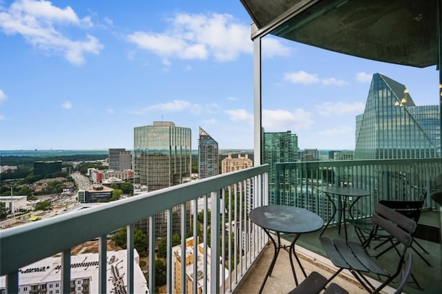 balcony with a city view