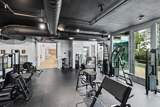 exercise room with visible vents