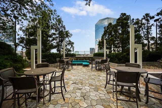 view of patio / terrace featuring an outdoor living space