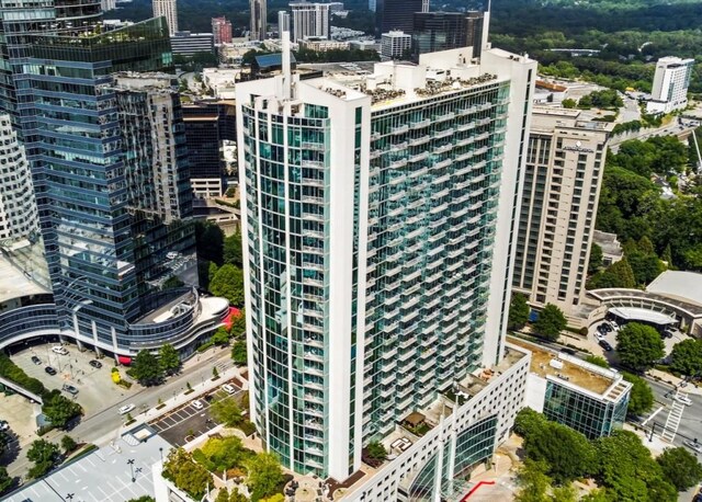 bird's eye view with a view of city
