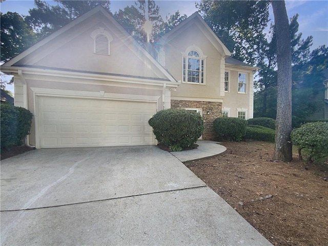 view of front of home featuring a garage