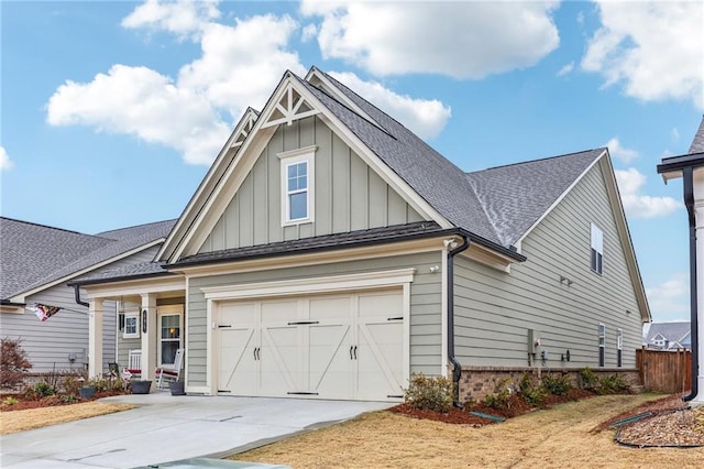 craftsman inspired home with a garage