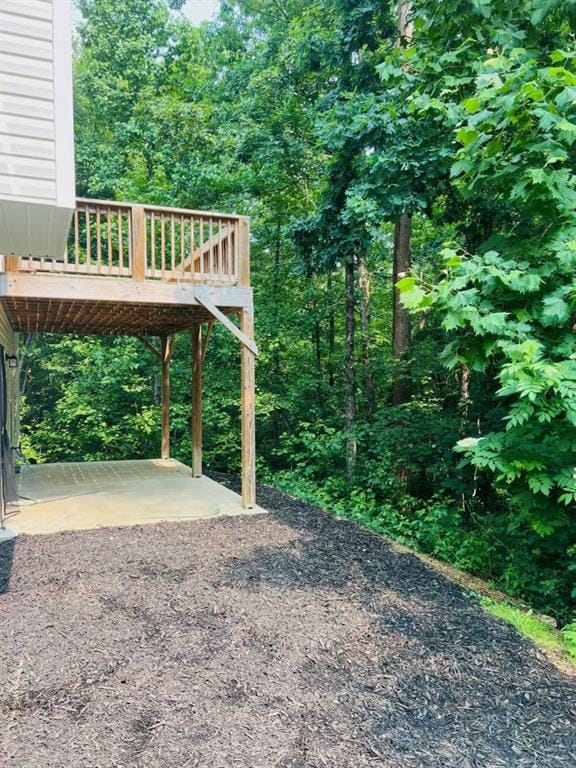 377 Fieldcrest Dr, Dallas, GA 30132 - view of yard with a patio, a carport, a wooden deck, and driveway