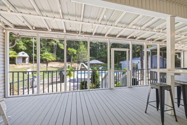 view of unfurnished sunroom