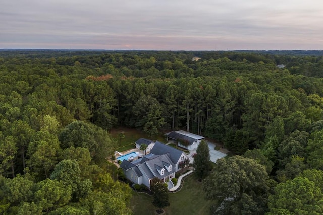 view of aerial view at dusk