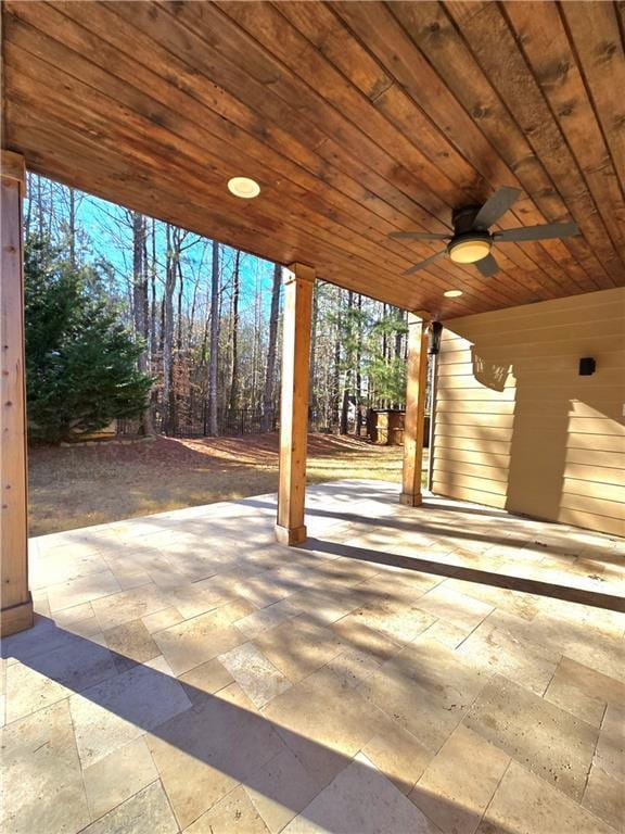 view of patio / terrace with ceiling fan