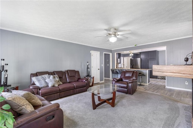 1433 Janice Ct SW, Lilburn, GA 30047 - living room with ceiling fan, a textured ceiling, and wooden walls