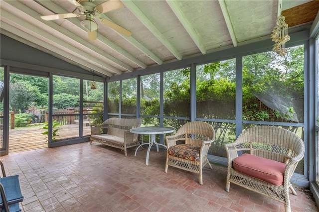 1433 Janice Ct SW, Lilburn, GA 30047 - sunroom featuring ceiling fan, vaulted ceiling, and plenty of natural light