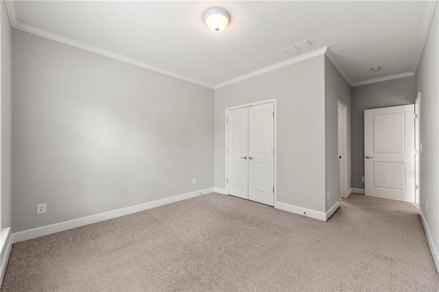 4677 Prater Way SE, Smyrna, GA 30080 - unfurnished bedroom with ornamental molding, carpet flooring, baseboards, and a closet
