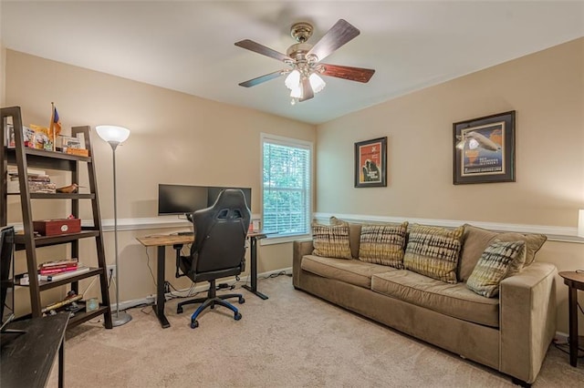 115 Oak Crest Ln, Dallas, GA 30132 - carpeted office with ceiling fan and baseboards