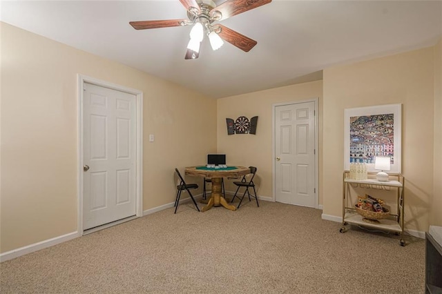 115 Oak Crest Ln, Dallas, GA 30132 - office featuring light carpet, a ceiling fan, and baseboards