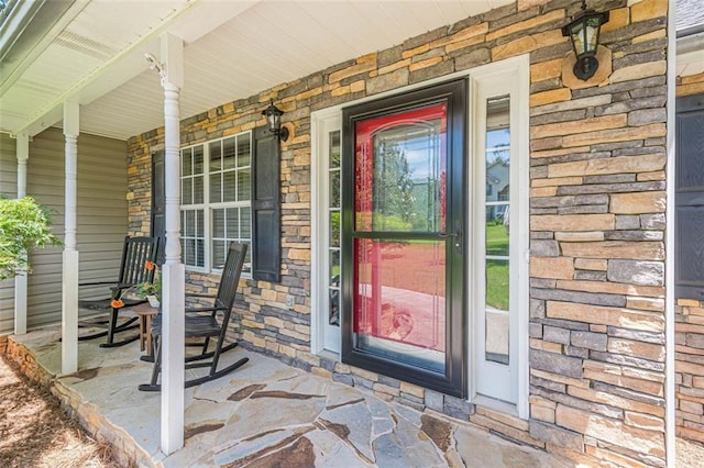 115 Oak Crest Ln, Dallas, GA 30132 - entrance to property with covered porch and stone siding