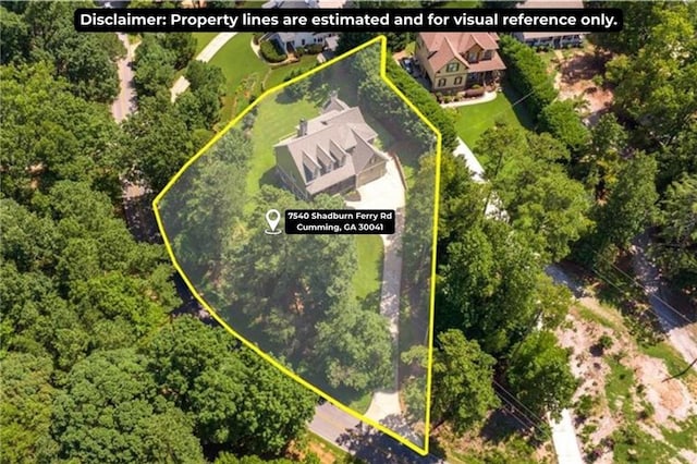 7540 Shadburn Ferry Rd, Cumming, GA 30041 - view of property location featuring property parcel outlined