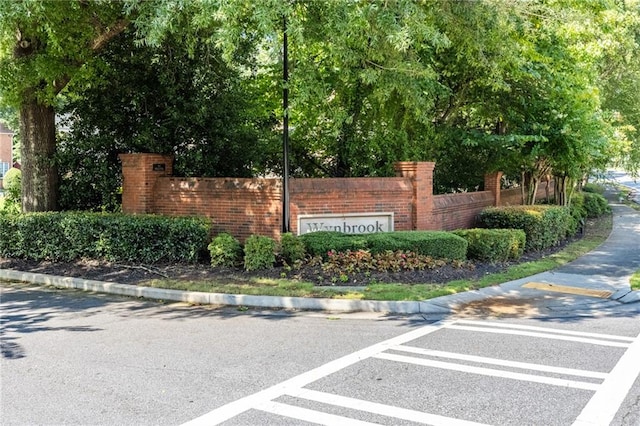 view of community sign