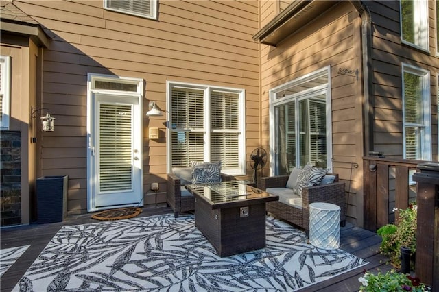 view of patio / terrace featuring an outdoor living space