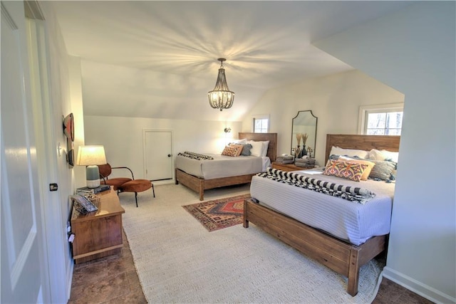208 Trout Lily Trl, Big Canoe, GA 30143 - bedroom featuring a chandelier and lofted ceiling
