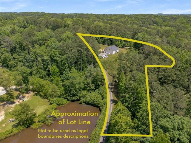 212 Postell Rd, Dallas, GA 30157 - aerial view of property and surrounding area featuring a forest and property boundaries highlighted