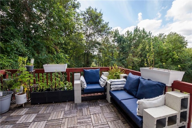 view of patio featuring an outdoor hangout area