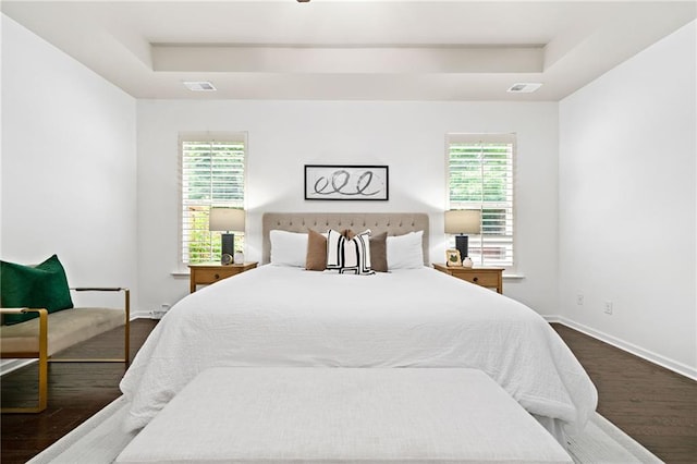 123 Meridian Dr, Woodstock, GA 30188 - bedroom with a raised ceiling, multiple windows, and baseboards