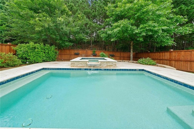 123 Meridian Dr, Woodstock, GA 30188 - view of pool with an in-ground hot tub and a fenced backyard