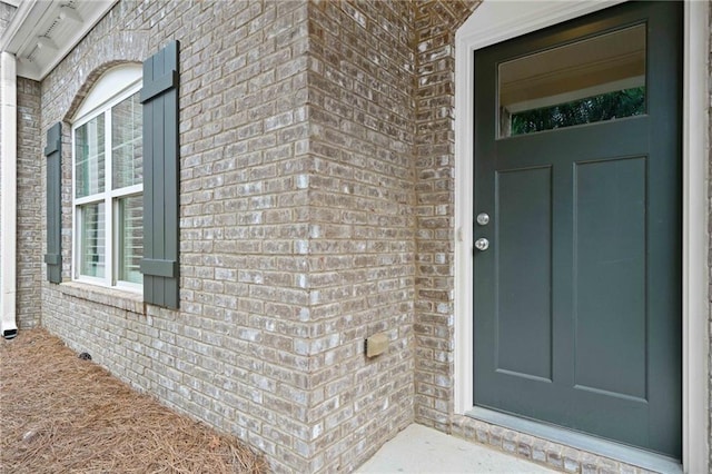 123 Meridian Dr, Woodstock, GA 30188 - doorway to property with brick siding