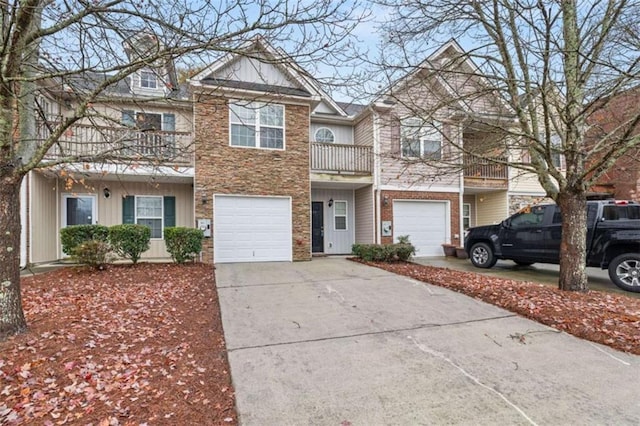 view of property featuring a garage